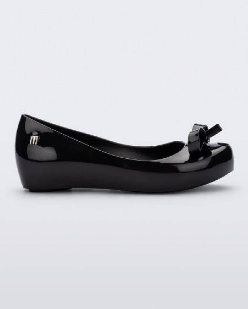 Mini Melissa Ultragirl Bow Flats Çocuk Siyah Türkiye | 29681TSDJ