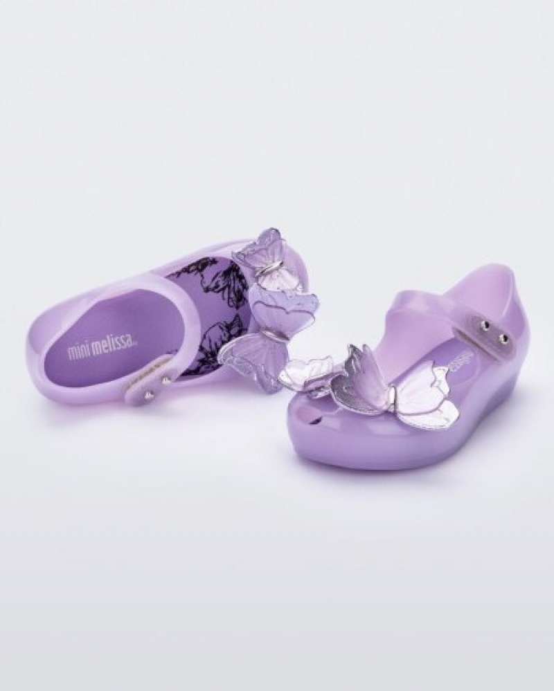 Mini Melissa Ultragirl Butterfly Flats Bebek Lilac Türkiye | 19587MHED