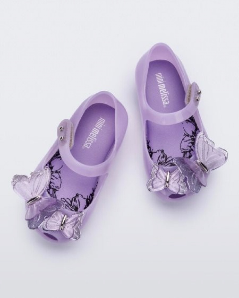 Mini Melissa Ultragirl Butterfly Flats Bebek Lilac Türkiye | 19587MHED