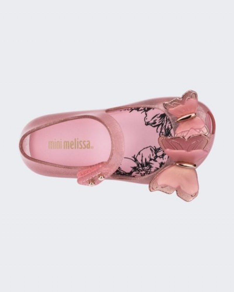 Mini Melissa Ultragirl Butterfly Flats Bebek Pembe Türkiye | 30781JLET