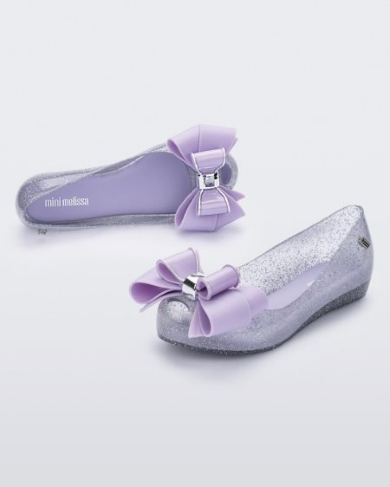 Mini Melissa Ultragirl Sweet Flats Çocuk Clear Glitter/Lilac Türkiye | 40921JRYT